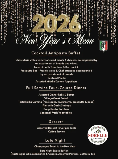 New Year's Eve Celebration MENU